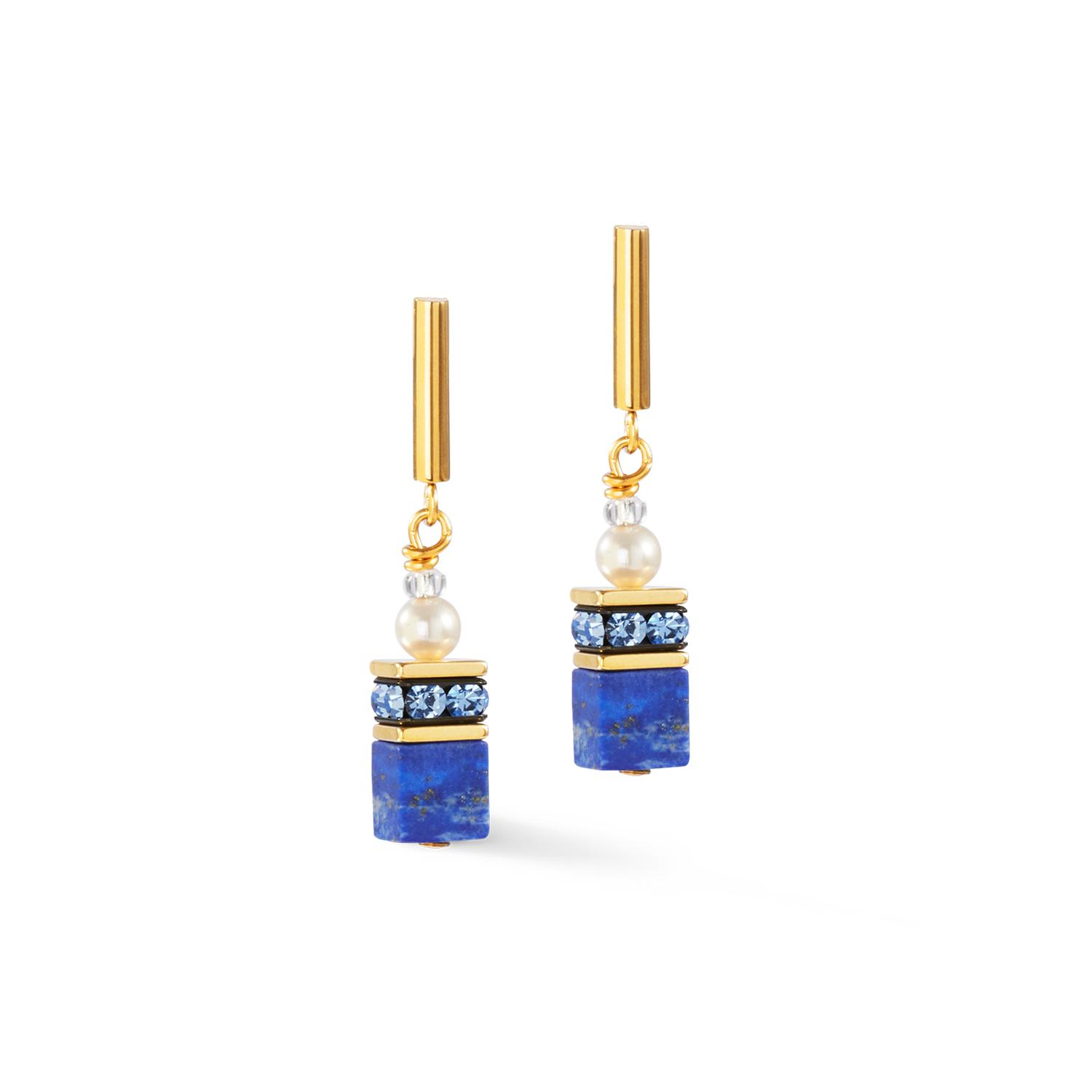 GeoCUBE® Precious Fusion Pearls Ohrringe blau von COEUR DE LION