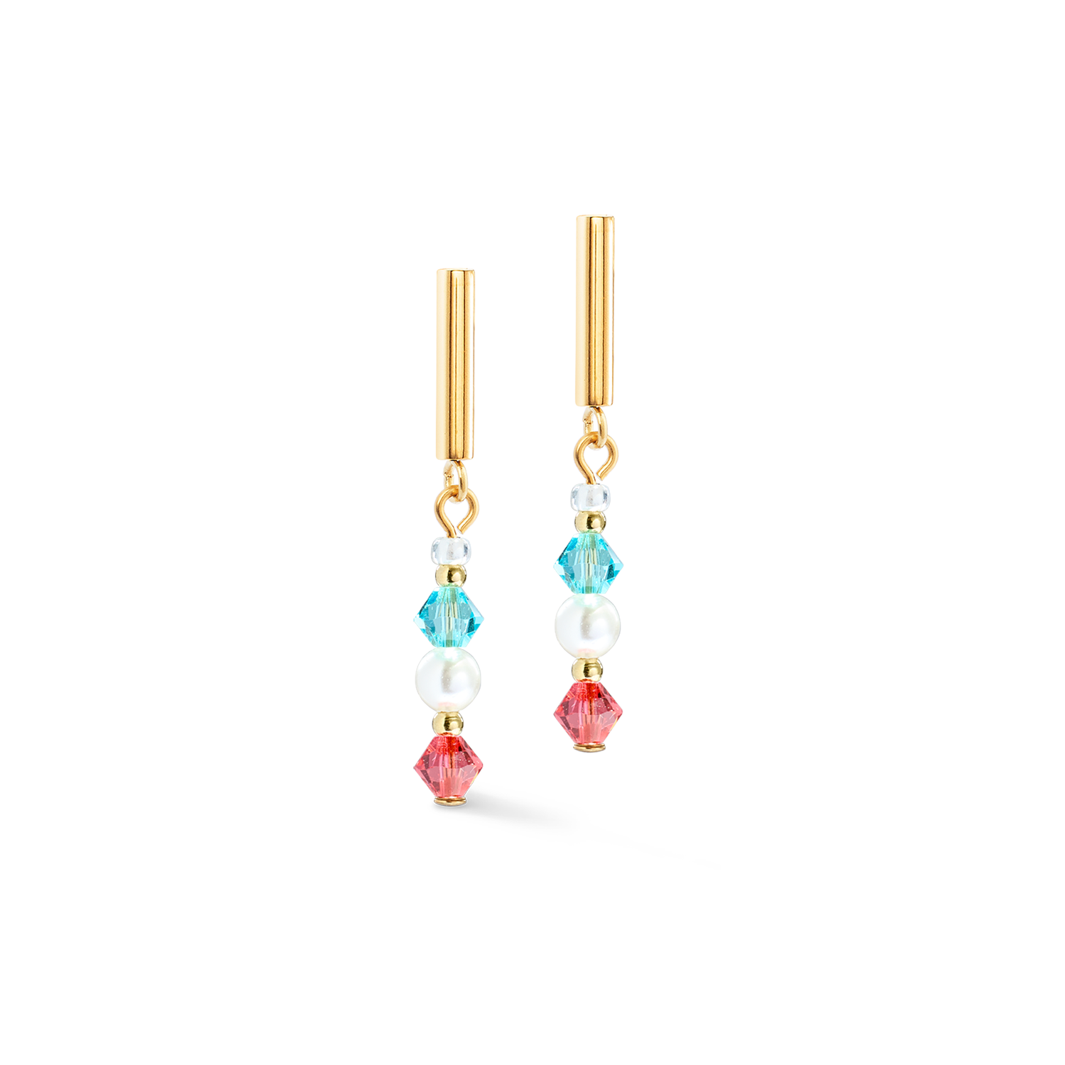 Princess Pearls Ohrringe gold rainbow von COEUR DE LION – Detailaufnahme
