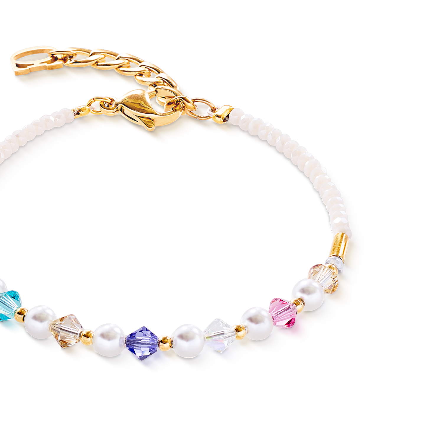 Princess Pearls Armband gold rainbow von COEUR DE LION – Detailaufnahme