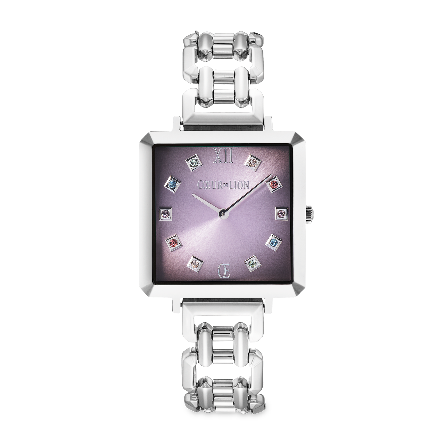 Uhr Iconic Cube Orchid Ice Statement silber von COEUR DE LION