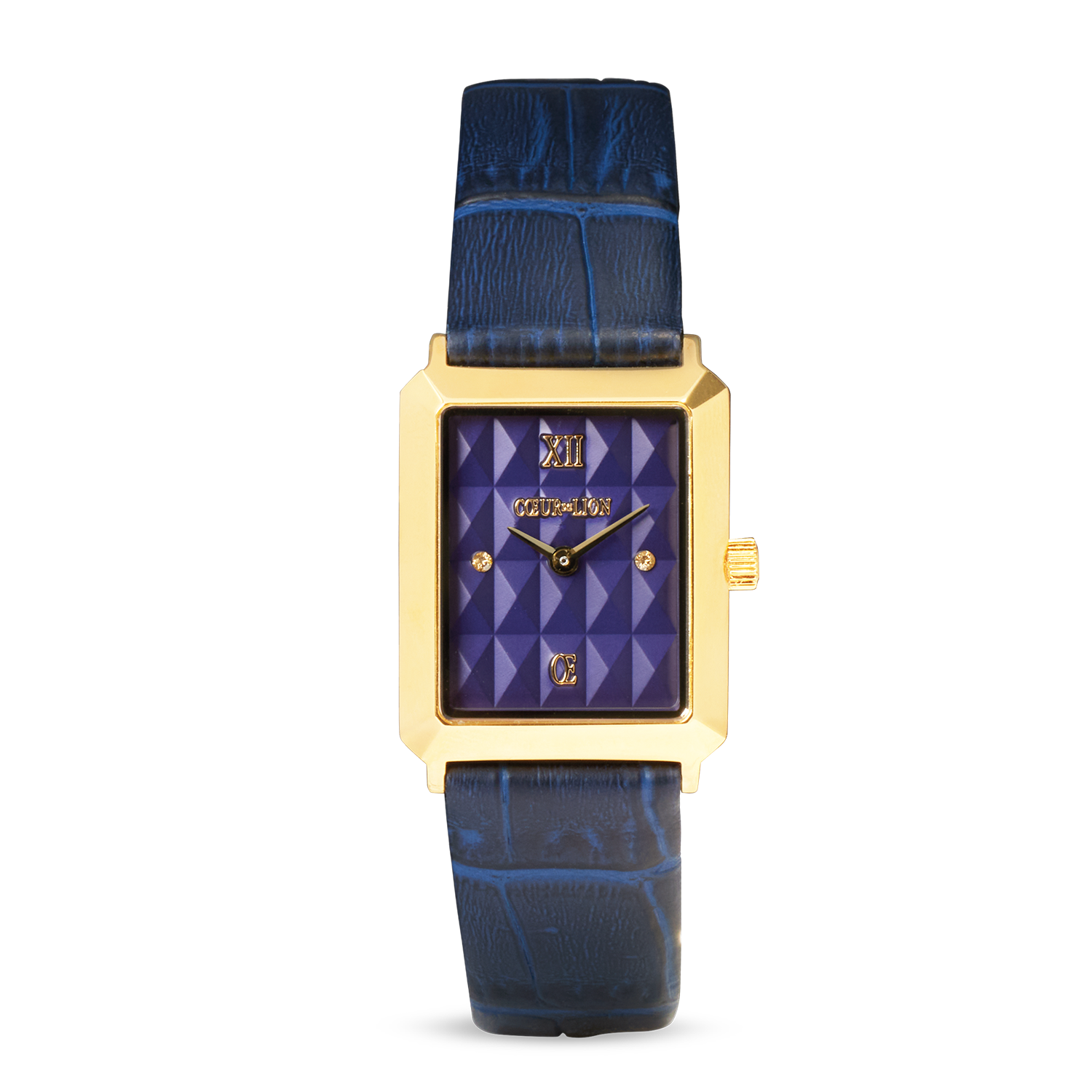Uhr Iconic Spikes Armband Leder Midnight Blue Gold von COEUR DE LION